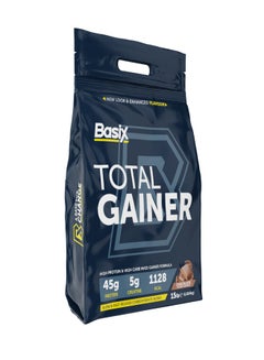 Basix Total Gainer High Protein & High Carb Mass Gainer Formula Chocolate Chunk 15 LB.  - Image 1
