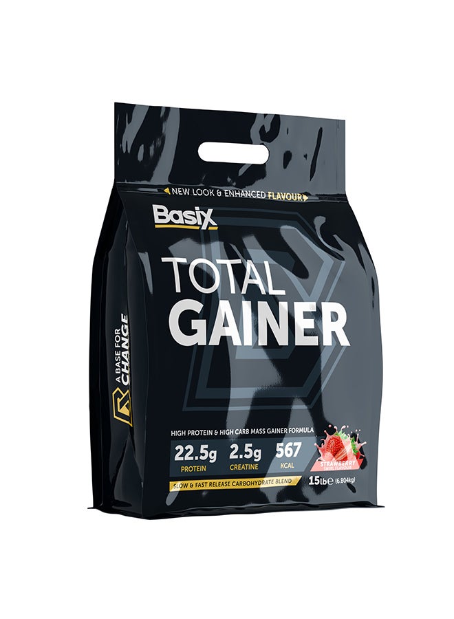 Basix Weight Gainer Supplement - Basix - Strawberry Flavor - 6.8 kg - 23 Servings - Image 1