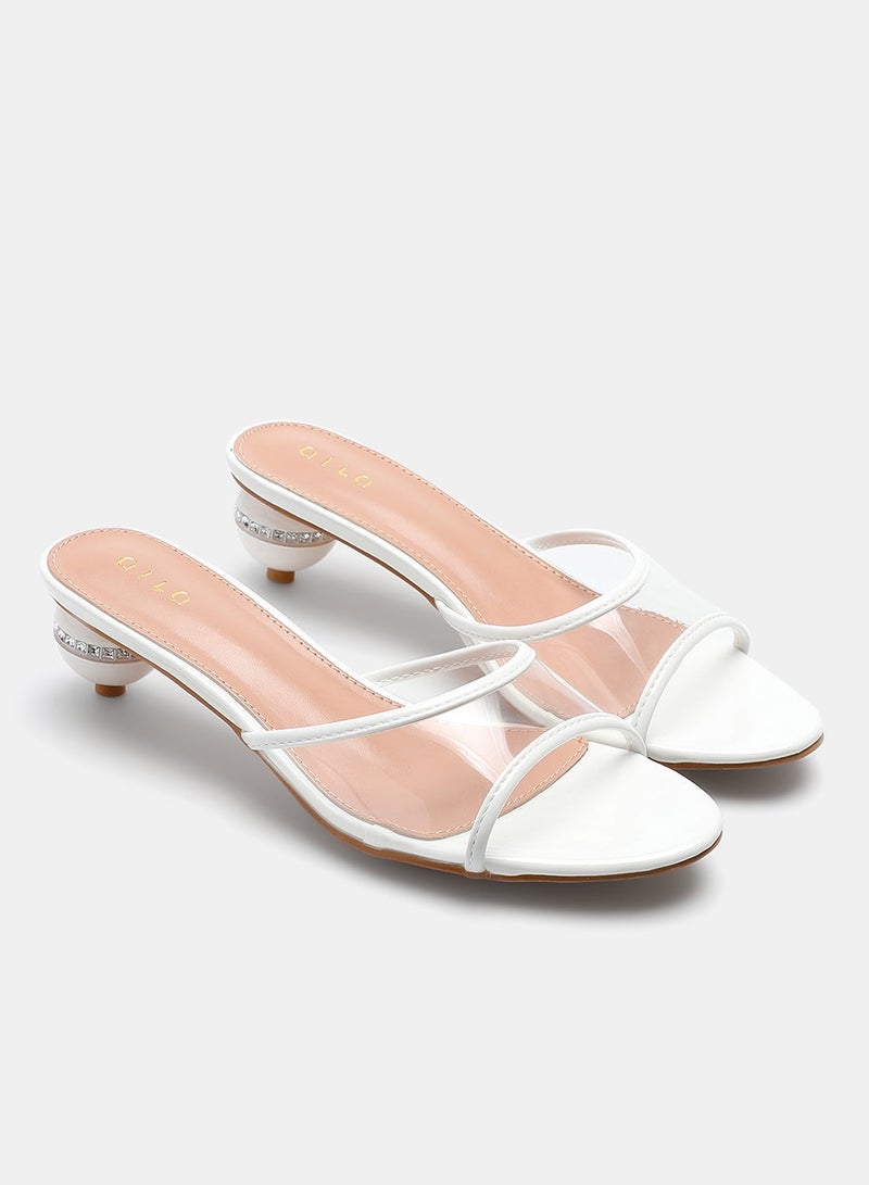 Aila - Cone Heeled Sandals White - Image 1