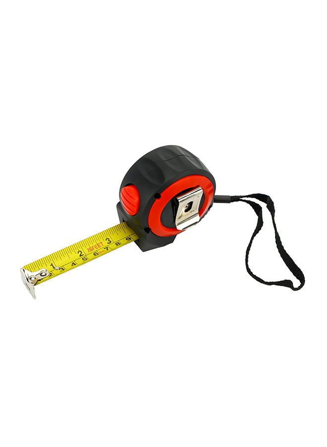 GEEPAS - Measuring Tape| 8 M X 25 MM, Rubber Grip Body| High Visibility, With Metric and Inch Gradation| Equipped with Self Lock, Perfect for Home and Business Use Red/Black 25mm - Image 1