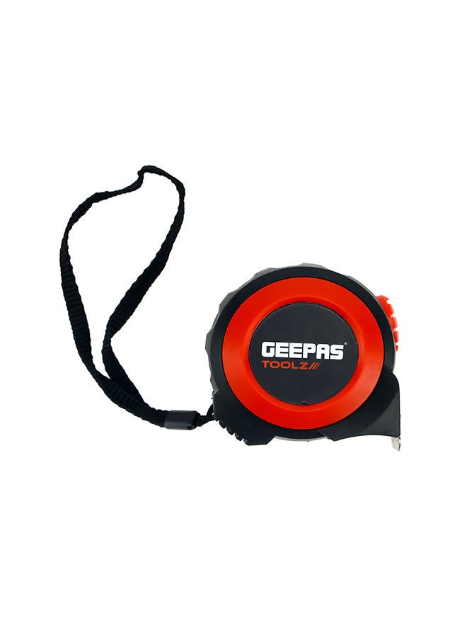 GEEPAS - Measuring Tape| 8 M X 25 MM, Rubber Grip Body| High Visibility, With Metric and Inch Gradation| Equipped with Self Lock, Perfect for Home and Business Use Red/Black 25mm - Image 1
