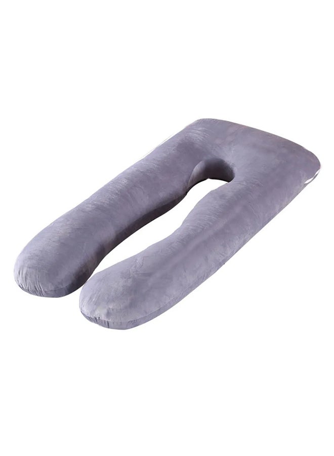 Blueberry - Luxury Body Pregnancy Pillow Back Pain Support With Soft Cover - Jumbo Size Velvet Grey 130 x 70cm - Image 1