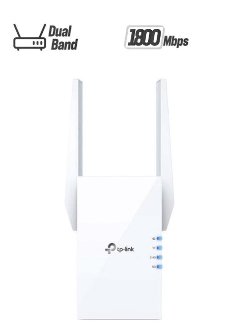 موسع نطاق AX1800 Wi-Fi 6، سرعة سريعة 1201 ميجا بت في الثانية، نطاق مزدوج، وضع السرعة العالية، منفذ جيجابت، وضع نقطة الوصول، يعمل مع أي جهاز توجيه Wi-Fi، RE605X،