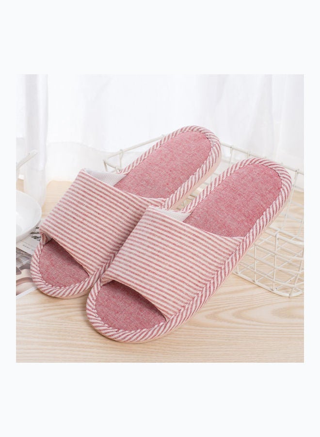 Joychic Striped Bedroom Slippers Pink  - Image 2