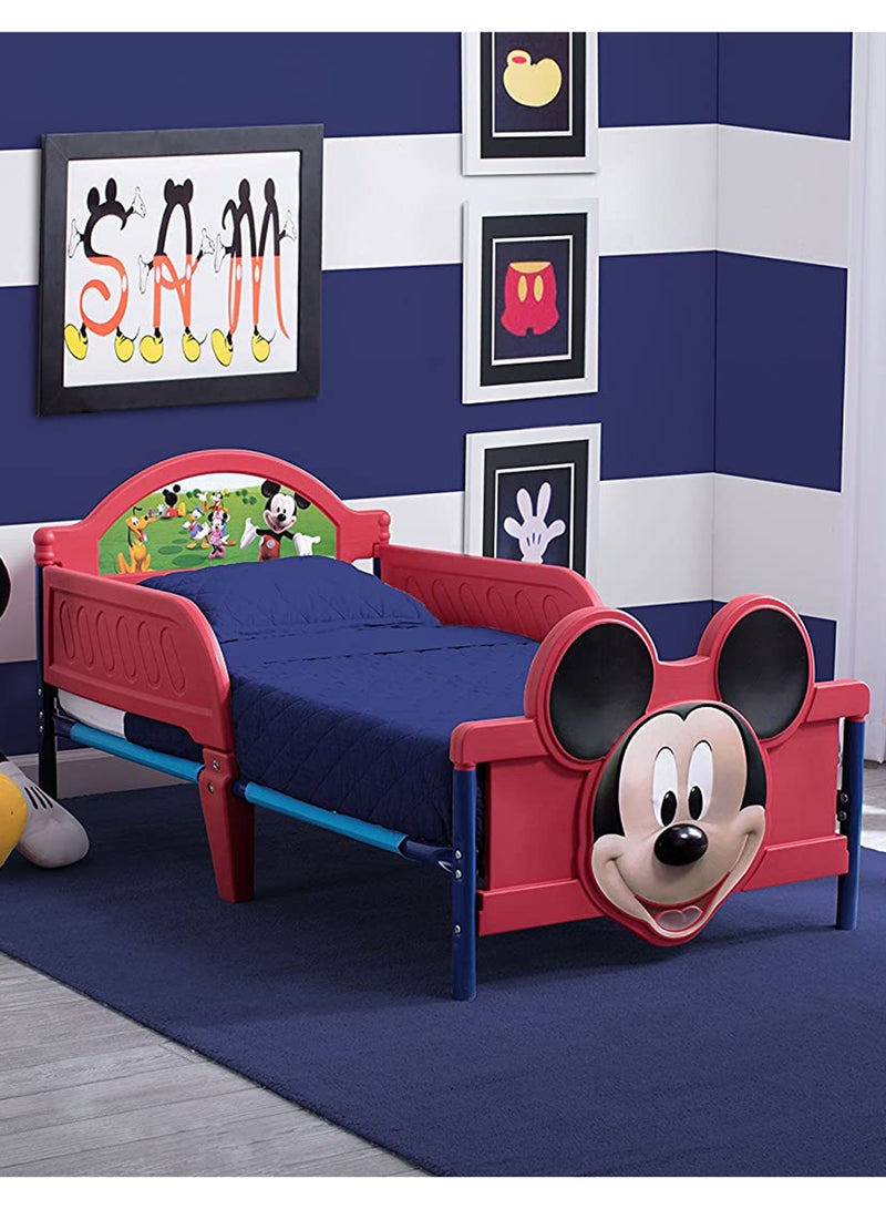 Delta CHILDREN - Mickey Mouse Toddler Bed with Guardrail Multicolour - Image 1