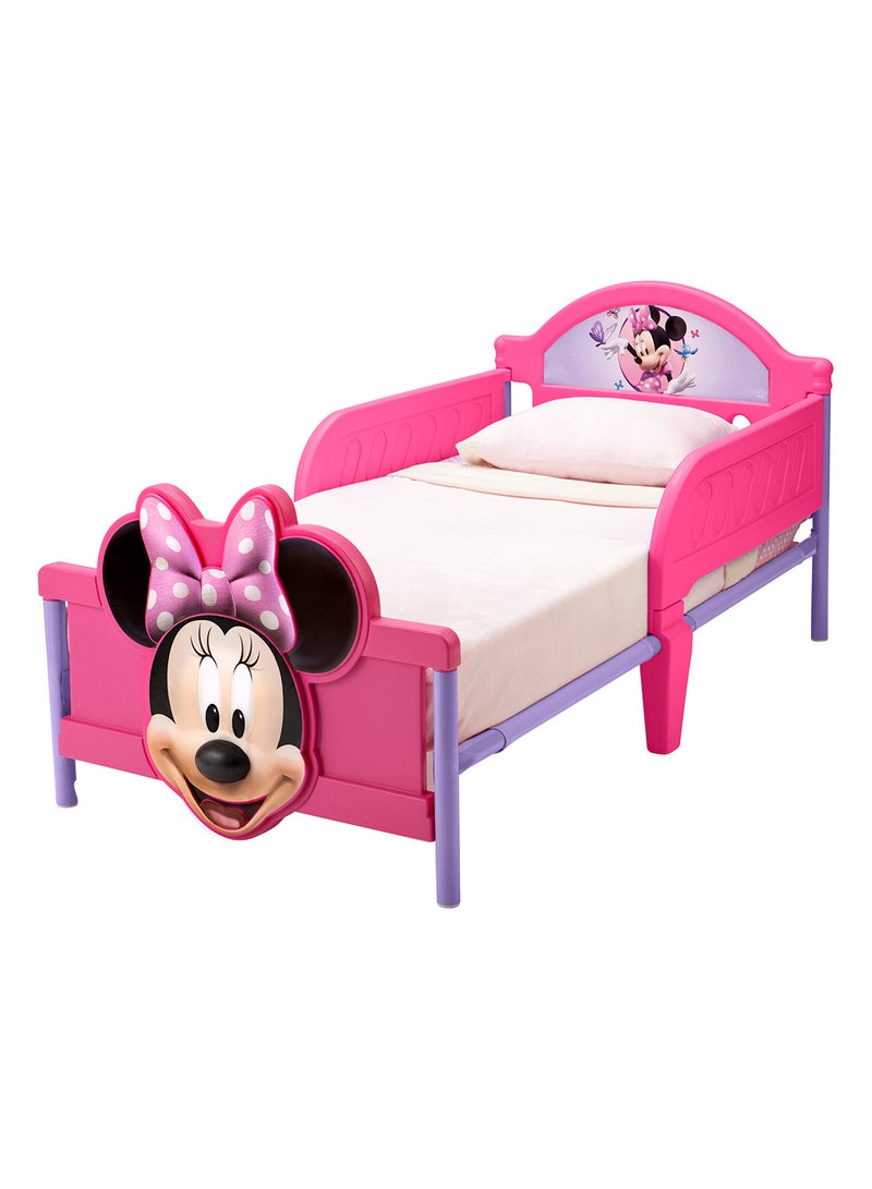 Delta CHILDREN Minnie Mouse Toddler Bed with Guardrail Pink  - Image 1