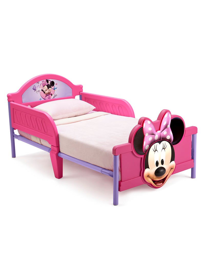 Delta CHILDREN Minnie Mouse Toddler Bed with Guardrail Pink  - Image 2