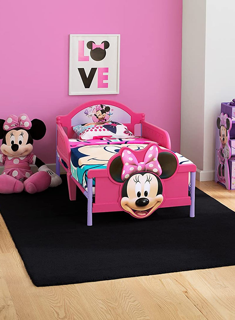 Delta CHILDREN Minnie Mouse Toddler Bed with Guardrail Pink  - Image 4