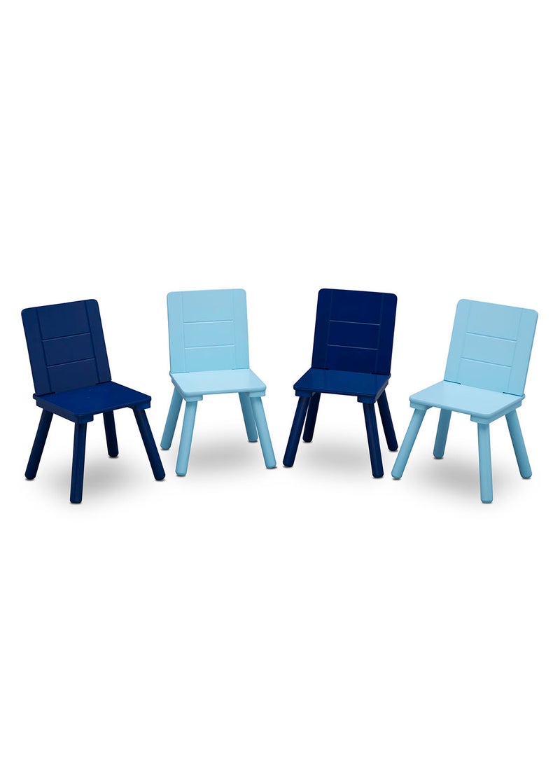 Delta CHILDREN - 5-Piece Table and Chair Set for Kids Blue/Grey - Image 1