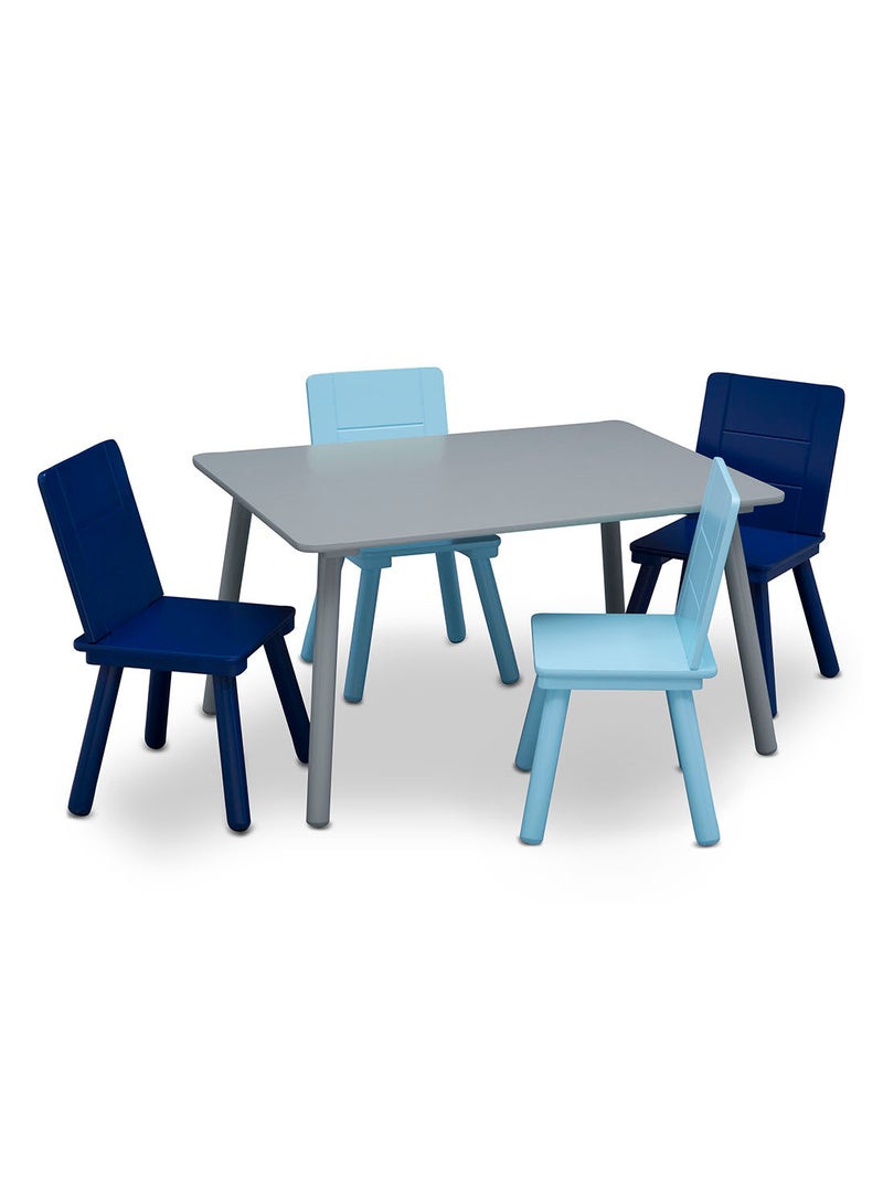 Delta CHILDREN - 5-Piece Table and Chair Set for Kids Blue/Grey - Image 1