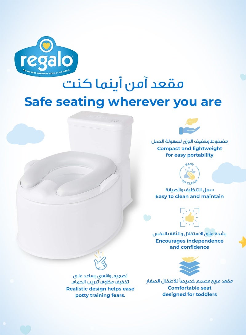 Regalo My Little Potty® Training Toilet for Toddlers | 43.2cm x 35.3cm x 26.2cm | Realistic Design with Flush Sound | Removable Seat & Bowl | Built-in Wipes Holder | Easy to Clean - Image 3