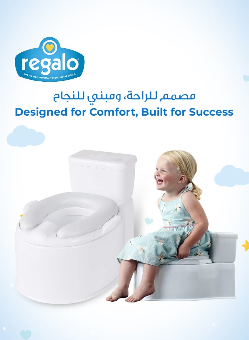 Regalo My Little Potty® Training Toilet for Toddlers | 43.2cm x 35.3cm x 26.2cm | Realistic Design with Flush Sound | Removable Seat & Bowl | Built-in Wipes Holder | Easy to Clean - Image 2