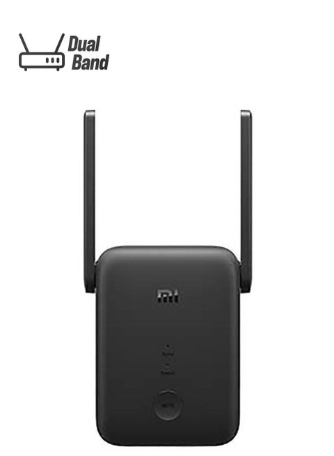 موسع نطاق Wi-Fi من شاومي Mi AC1200 – ثنائي النطاق 2.4GHz و 5GHz، سرعة عالية 1200Mbps، هوائيات مزدوجة، منفذ إيثرنت، أمان WPA2، زر WPS، أوضاع نقطة الوصول وموسع النطاق – DVB4348GL | أسود