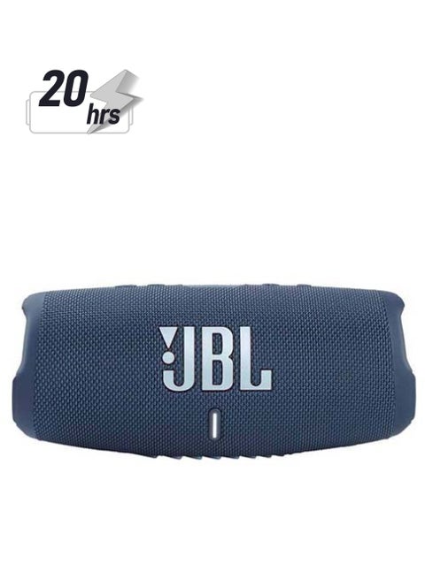 Charge 5 Portable Speaker - Built In Powerbank - Powerful Pro Sound - Dual Bass - 20H Battery - Ip67 Waterproof Blue