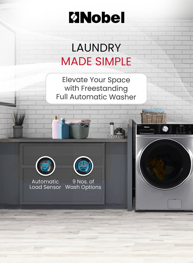 21 Kg Front Load Fully Automatic Washer, Drum Material S/Steel, Vibration Reduction, Touch Control Panel, LED Control Panel, Chrome Door, 9 Number of Wash Option, 70% Spin Dryer, 68.6 x 101.1 x 86.8 cm 21 kg NWM2100 Gray - pnsku/N49060686A/45/_/1740386585/7b92f22c-32a6-4b3d-9133-498c7a63222a