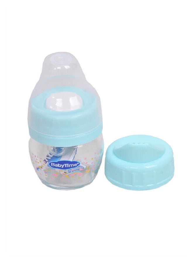 Baby Time Set of Mini Excercising Bottle Glass Baby Blue 