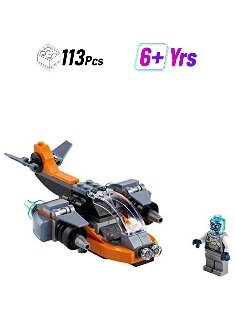 LEGO 6327646 113-Piece 3-In-1 Cyber Drone 31111 Building Kit 113 6+ Years  - Image 1
