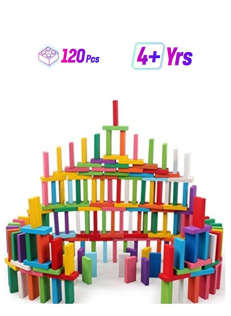 Newcreativetop NCT-TOY-001 120-Piece Wooden Dominos Blocks Set 120 4+ Years - Image 1