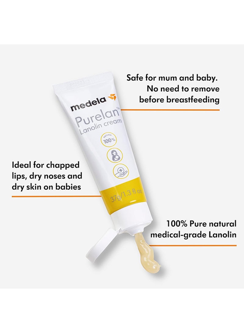 Medela - Purelan 37G Lanolin Cream - Fast Relief For Sore And Dry Skin, 100% Natural, Hypoallergenic, Dermatologically And Free From Fragrance - Image 1