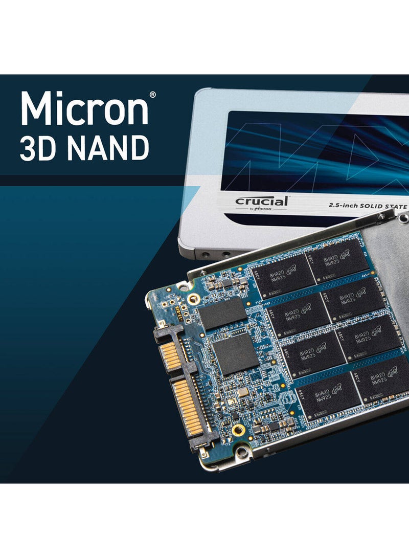 محرك أقراص SSD ساتا MX500 مقاس 2.5 بوصة 7 مم (مع محول مقاس 9.5 مم) معدني