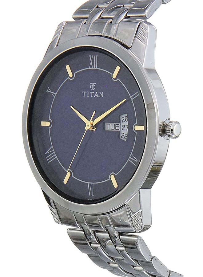 تيتان ساعة يد كاريشما بعقارب وقرص بلون أزرق طراز 1774SM01 للرجال - Image 4