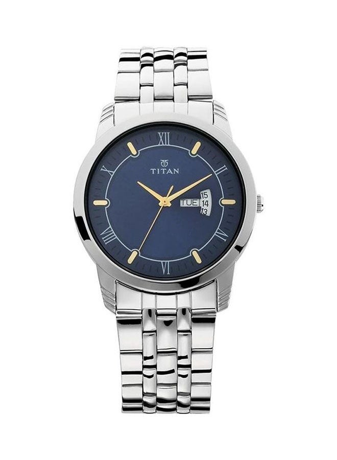 تيتان ساعة يد كاريشما بعقارب وقرص بلون أزرق طراز 1774SM01 للرجال - Image 1