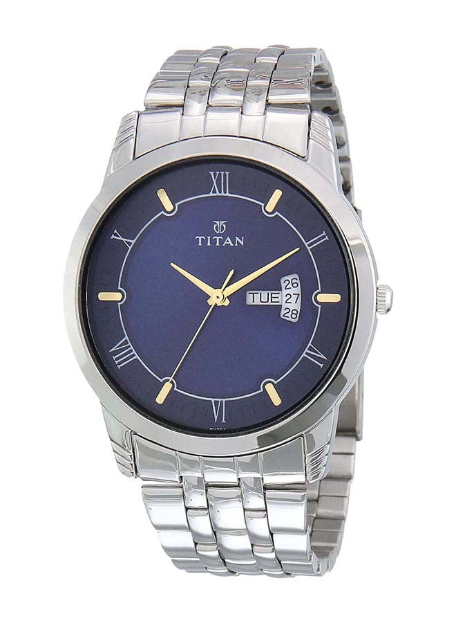 تيتان ساعة يد كاريشما بعقارب وقرص بلون أزرق طراز 1774SM01 للرجال - Image 3