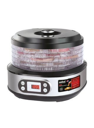 Powerful Electric Food Dehydrator With 5pcs Transparent AS Trays, 360° Airflow System, Auto Power Off, Membrane Switch Control with LED Display, Food-grade & BPA-free 8 L 450 W SF5755FS BS Silver/Black - pnsku/N49137119A/45/_/1733219277/8cf26fa5-5c58-4d9c-be7a-64d7513fc9ad