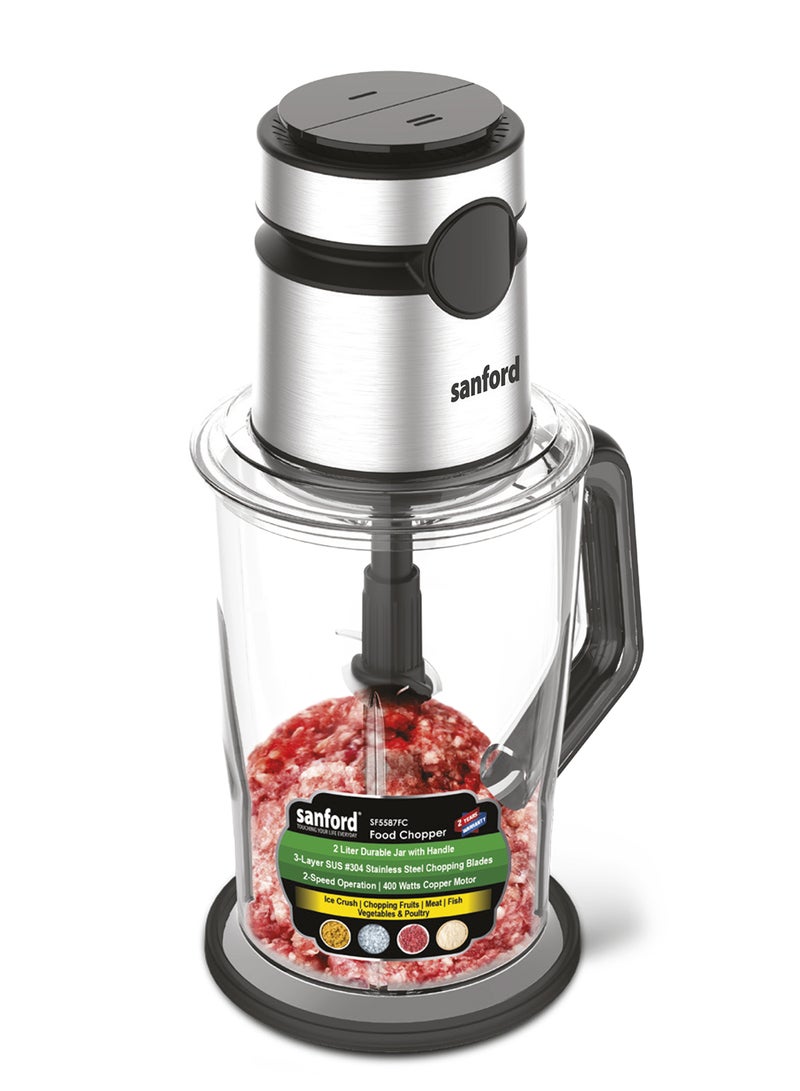 سانفورد ماكينة تقطيع الطعام 2 L 400 W SF5587FC BS أسود - Image 2