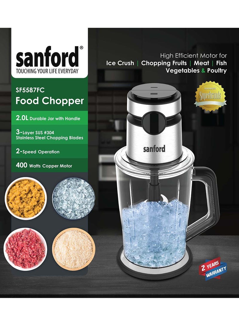 سانفورد ماكينة تقطيع الطعام 2 L 400 W SF5587FC BS أسود - Image 3