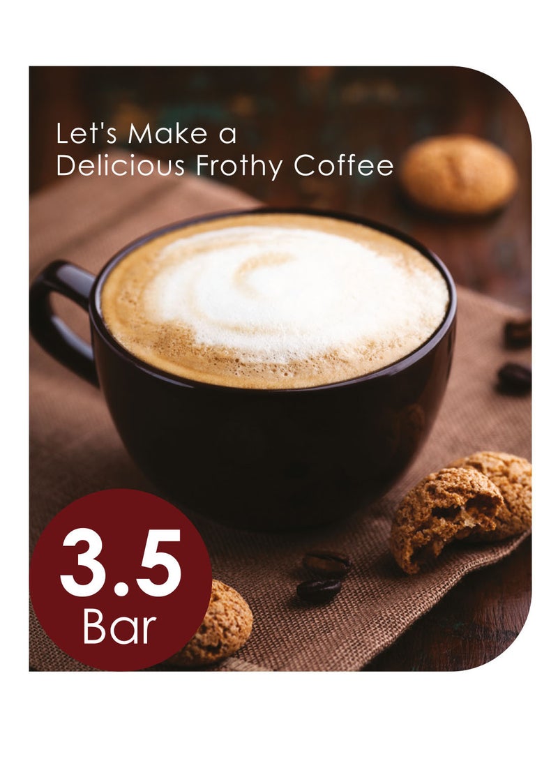 Sanford 4 Cups Espresso Coffee Maker With Frothing Function for Making Cappuccino, 3.5 Bar Pressure, Stainless Steel Filter 240 ml 800 W SF1398ECM BS Black  - Image 5