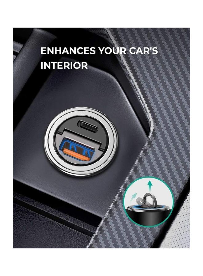 Aukey PD Nano Car Charger 30W 2-Port USB-A & USB-C A3 - Image 3