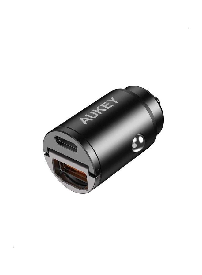Aukey PD Nano Car Charger 30W 2-Port USB-A & USB-C A3 - Image 2