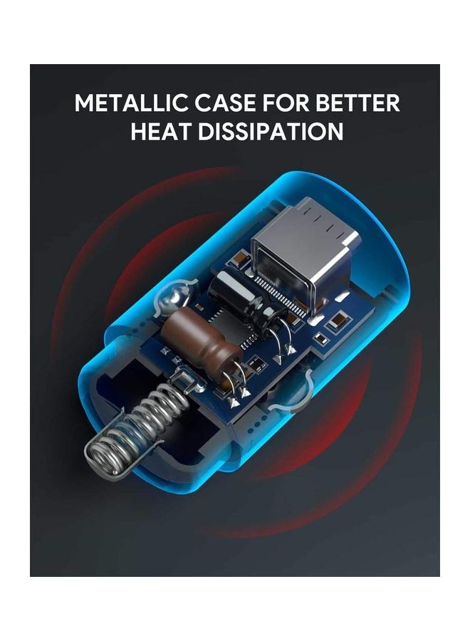 أوكي شاحن سيارة PD نانو 30 واط مدخلين USB-C موديل A4 أسود - Image 5