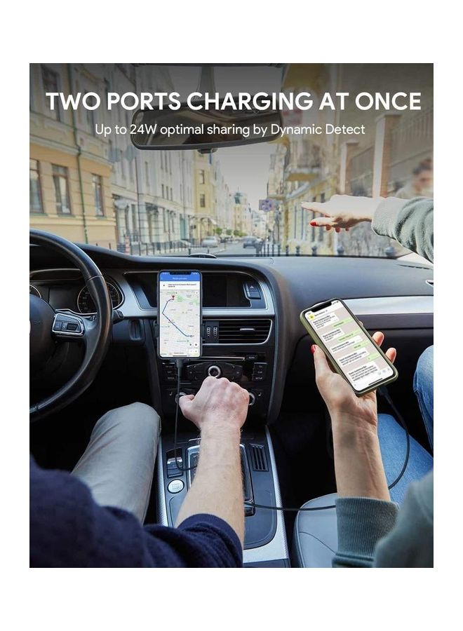 أوكي شاحن سيارة PD نانو 30 واط مدخلين USB-C موديل A4 أسود - Image 4