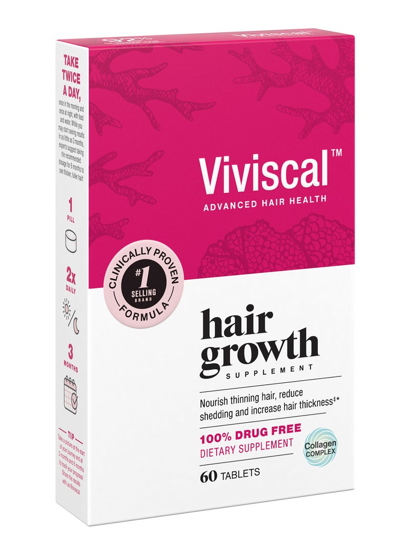 Viviscal Advanced Hair Health Hair Growth Supplement 60 Tablets  - Image 1