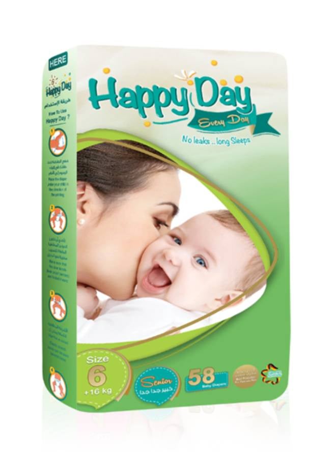 Happy Day 58 Piece Every Day Baby Diapers Size XXL +16 kg Best Price  Egypt Cairo, Giza