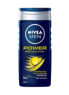 Nivea Power Fresh Shower Gel 3-in-1 With 24h Fresh Effect And Citrus Scent Blue 250ml 