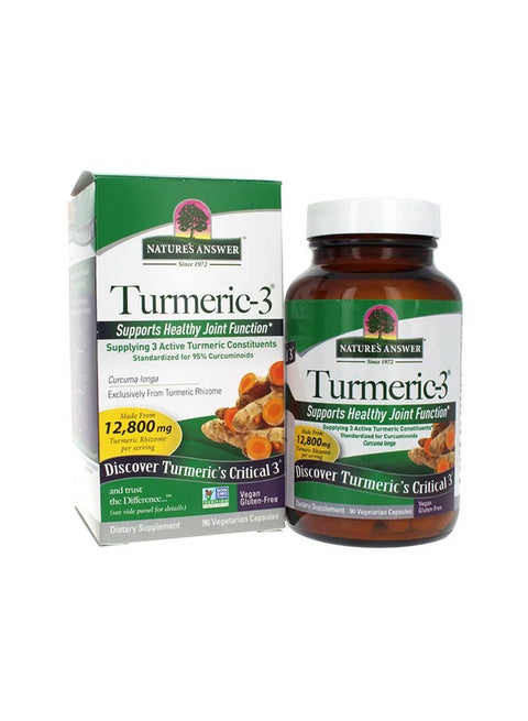 Turmeric-3 12,800 Mg Vegetarian Capsules 90'S