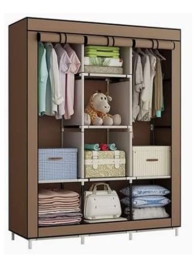ماركة غير محددة - خزانة سفاري بتصميم محمول تتكون من قسمين بني - Image 1