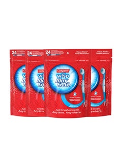 Colgate 4-Pack 24 Count Max Fresh Wisp Disposable Mini Travel Toothbrushes Set Blue/White  - Image 1