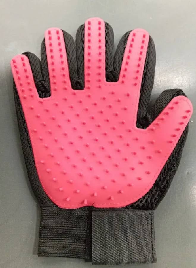 Generic - Enhanced Five Finger Designed Gentle Pet Grooming Brush Pet Hair Remover Glove Perfect For Dogs And Cats Pink/Black - Image 1