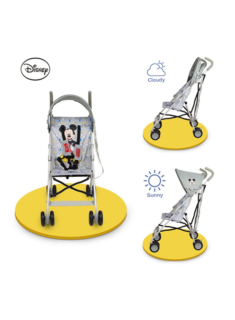 Disney - Mickey Mouse Lightweight Buggy Stroller - Grey - Image 1