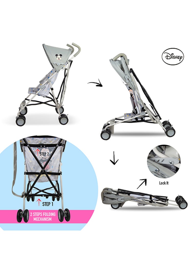 Disney - Mickey Mouse Lightweight Buggy Stroller - Grey - Image 1