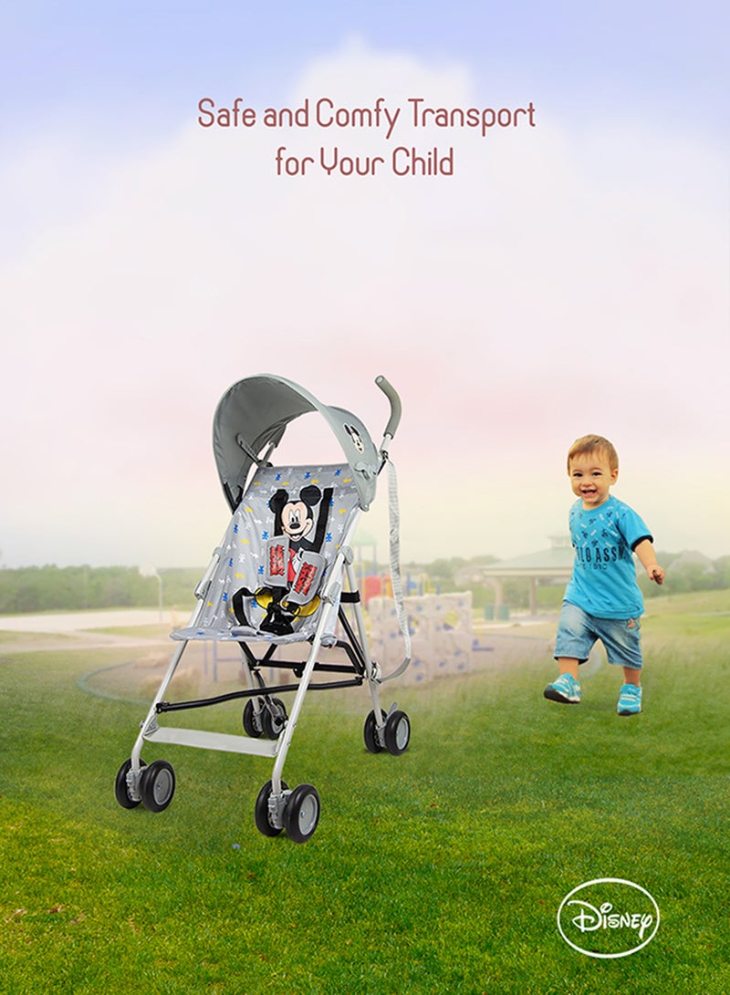 Disney - Mickey Mouse Lightweight Buggy Stroller - Grey - Image 1