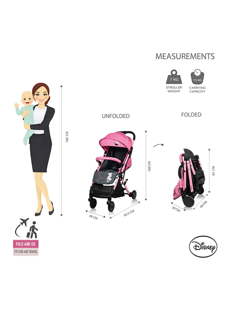 Disney Princess Travel Stroller With Storage Basket