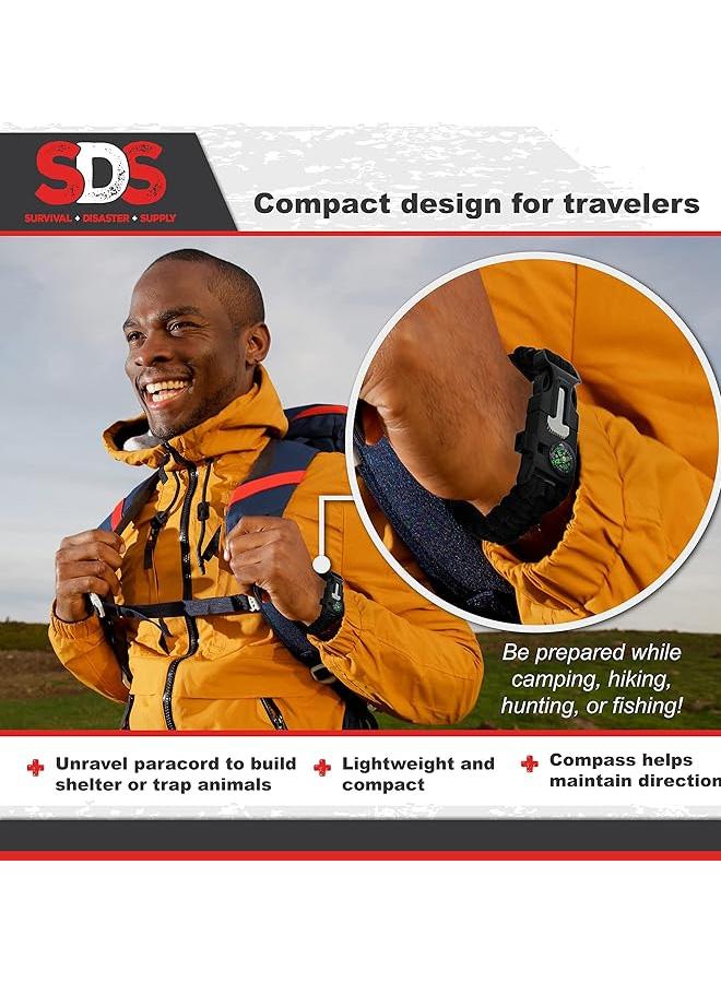 Fitness World - Camping Compass Tactical Survival Survival Paracord Bracelet Bottle Opener Flint Buckle Whistle - Image 1