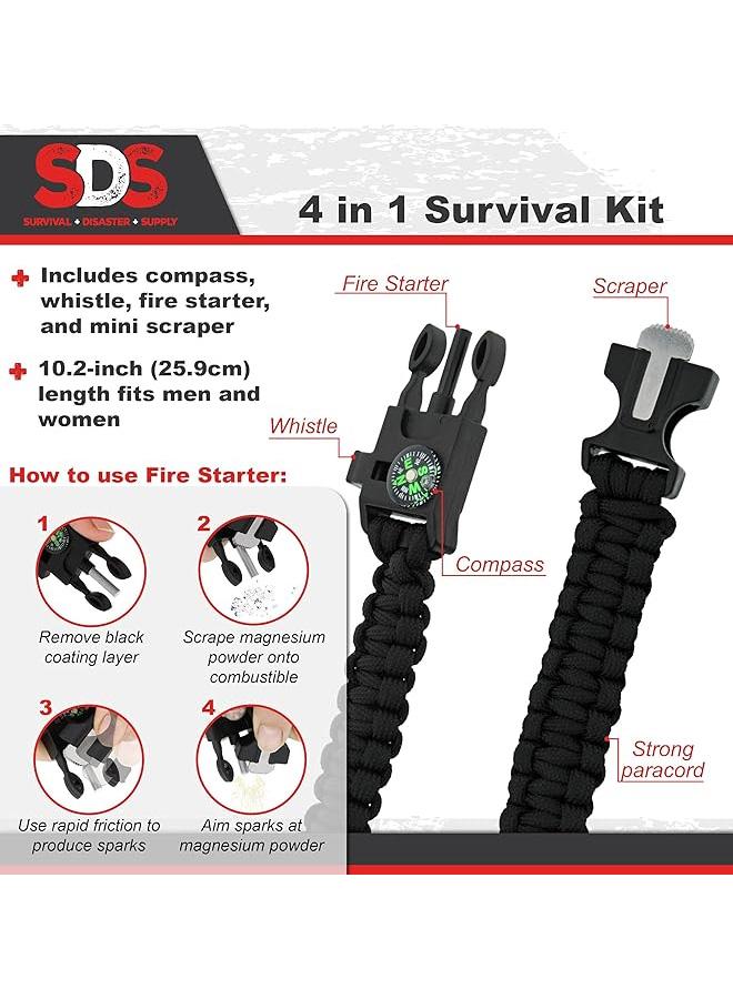 Fitness World - Camping Compass Tactical Survival Survival Paracord Bracelet Bottle Opener Flint Buckle Whistle - Image 1