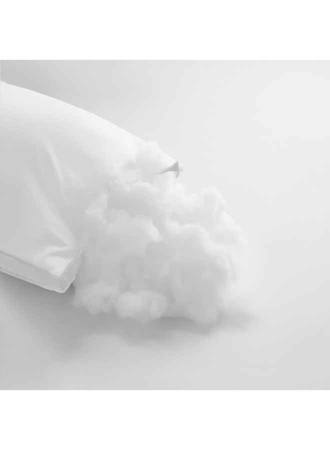 Hotel Linen Klub - Luxury Hotel Soft Down Alternative Pillow with Stripe Patterned, 800g Filling, Ultra-Soft & Supportive Cotton White 48x74cm - Image 1