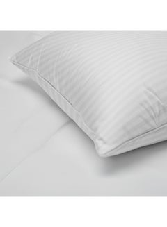 Hotel Linen Klub Luxury Hotel Soft Down Alternative Pillow with Stripe Patterned, 800g Filling, Ultra-Soft & Supportive Cotton White 48x74cm  - Image 4